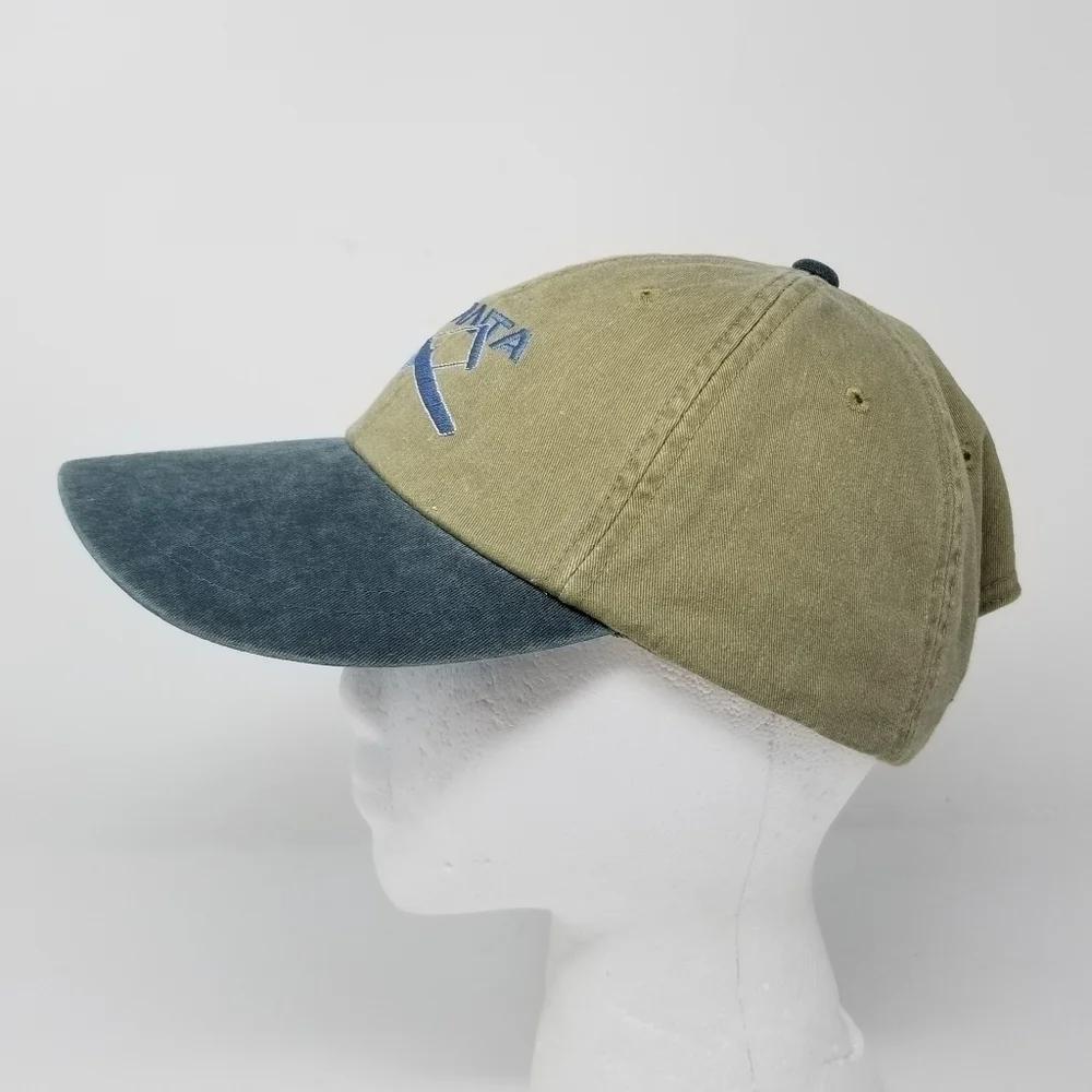 Manta Strap Back Adams Embroidered Plane Baseball Cap Hat Two Tone Olive Green